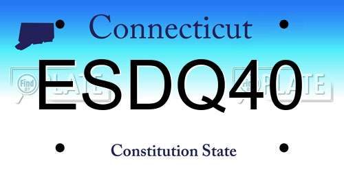 ESDQ40 Connecticut License Plate