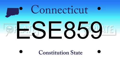 ESE859 Connecticut License Plate