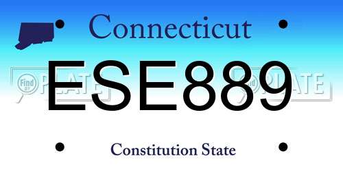 ESE889 Connecticut License Plate