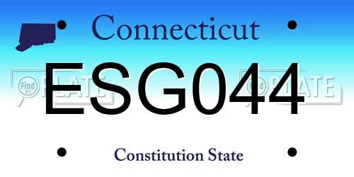 ESG044 Connecticut License Plate