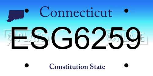 ESG6259 Connecticut License Plate