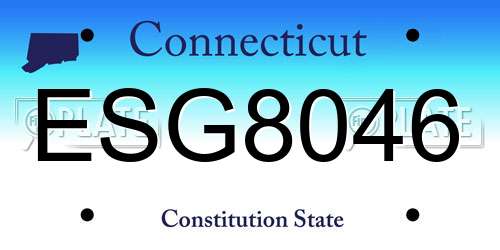 ESG8046 Connecticut License Plate