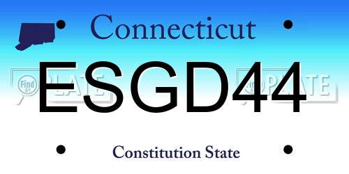ESGD44 Connecticut License Plate