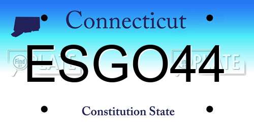 ESGO44 Connecticut License Plate