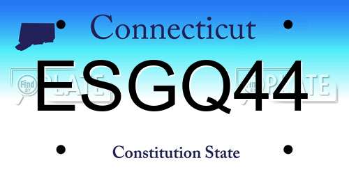 ESGQ44 Connecticut License Plate
