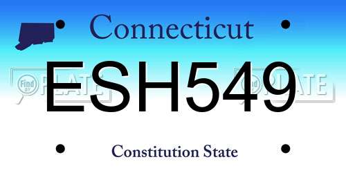ESH549 Connecticut License Plate