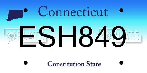 ESH849 Connecticut License Plate