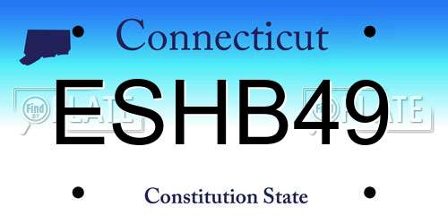 ESHB49 Connecticut License Plate