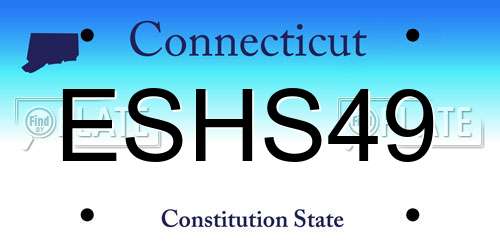 ESHS49 Connecticut License Plate