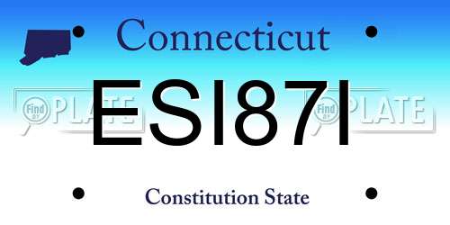 ESI87I Connecticut License Plate