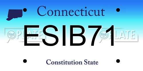 ESIB71 Connecticut License Plate