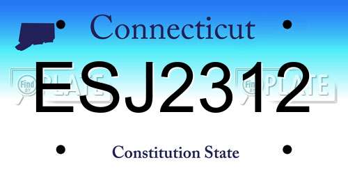ESJ2312 Connecticut License Plate
