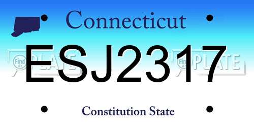 ESJ2317 Connecticut License Plate