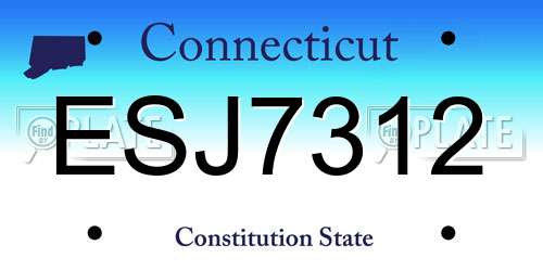 ESJ7312 Connecticut License Plate