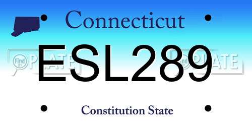 ESL289 Connecticut License Plate