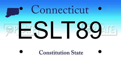 ESLT89 Connecticut License Plate