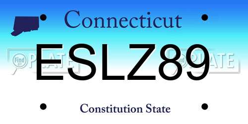 ESLZ89 Connecticut License Plate