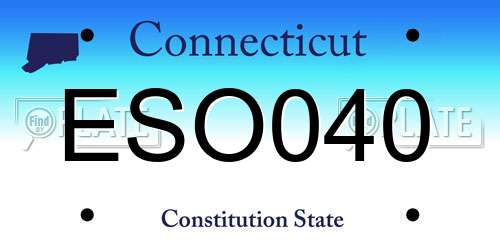 ESO040 Connecticut License Plate