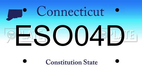 ESO04D Connecticut License Plate