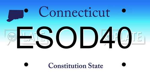 ESOD40 Connecticut License Plate