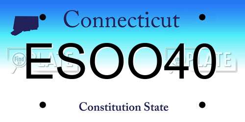 ESOO40 Connecticut License Plate