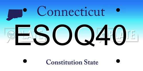ESOQ40 Connecticut License Plate