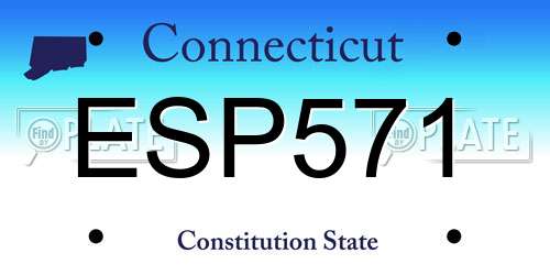 ESP571 Connecticut License Plate