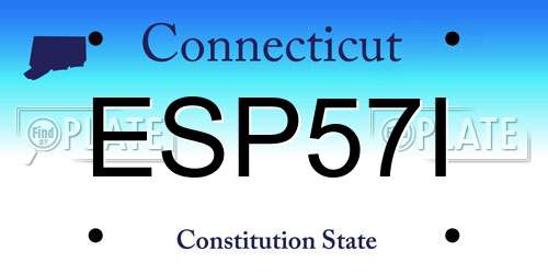 ESP57I Connecticut License Plate