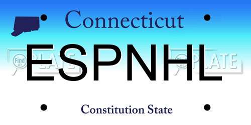 ESPNHL Connecticut License Plate