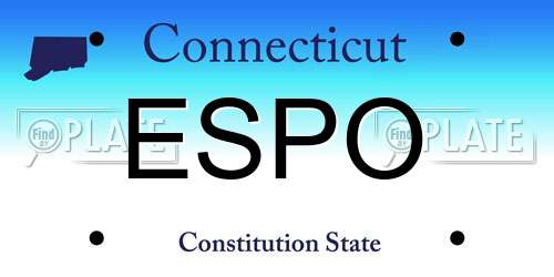 ESPO Connecticut License Plate