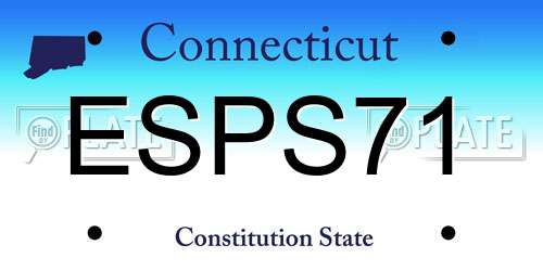 ESPS71 Connecticut License Plate