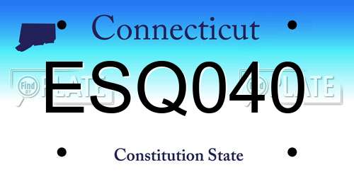 ESQ040 Connecticut License Plate