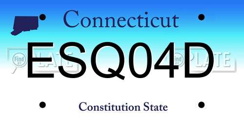 ESQ04D Connecticut License Plate