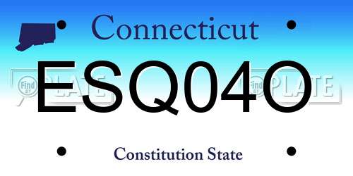 ESQ04O Connecticut License Plate