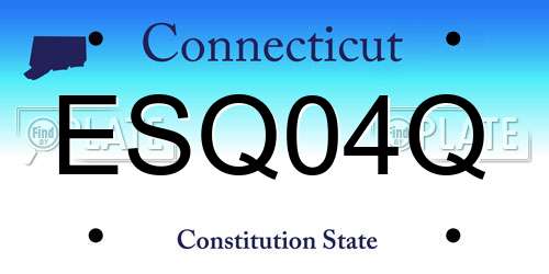 ESQ04Q Connecticut License Plate