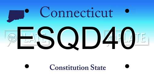 ESQD40 Connecticut License Plate