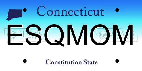 ESQMOM Connecticut License Plate