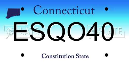 ESQO40 Connecticut License Plate