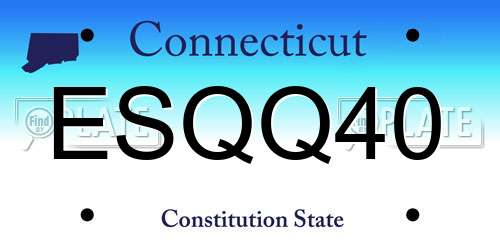 ESQQ40 Connecticut License Plate