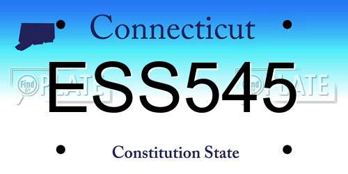 ESS545 Connecticut License Plate
