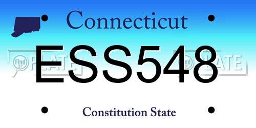 ESS548 Connecticut License Plate