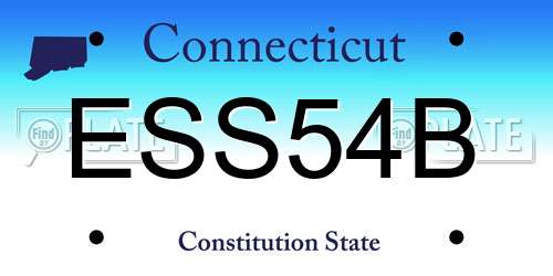 ESS54B Connecticut License Plate