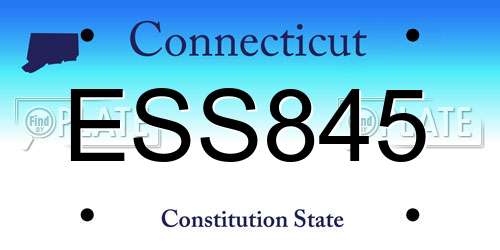 ESS845 Connecticut License Plate