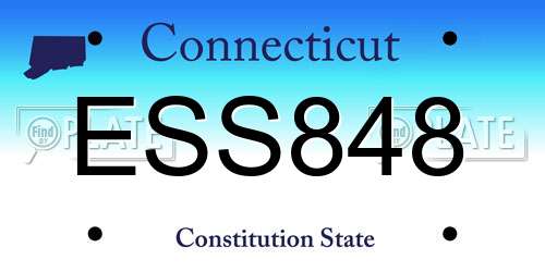 ESS848 Connecticut License Plate