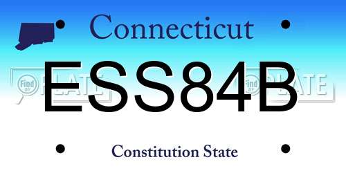 ESS84B Connecticut License Plate