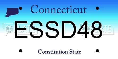 ESSD48 Connecticut License Plate