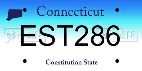EST286 Connecticut License Plate