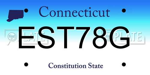 EST78G Connecticut License Plate