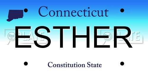 ESTHER Connecticut License Plate