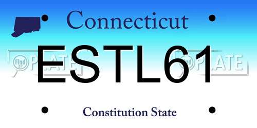 ESTL61 Connecticut License Plate